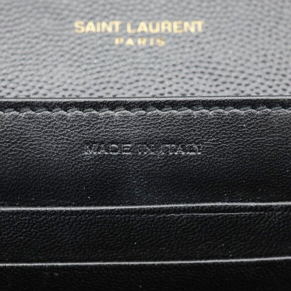 Yves Saint Laurent Cassandra Matelasse Grain De Poudre Chain Wallet Black - Picture 14 of 14